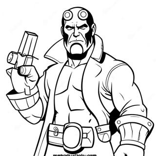 Hellboy With The Right Hand Of Doom Coloring Page 48425-40236