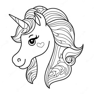 Afro Unicorn Coloring Page 48484-40282