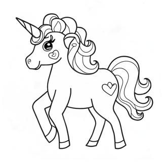 Afro Unicorn Coloring Page 48484-40283