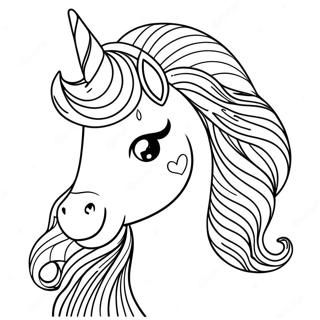 Afro Unicorn Coloring Page 48484-40284