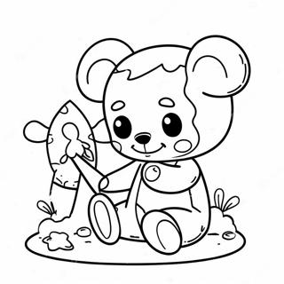 Cute Scrap Baby With Teddy Bear Coloring Page 48505-40306