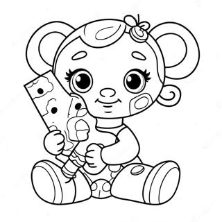 Cute Scrap Baby With Teddy Bear Coloring Page 48505-40307