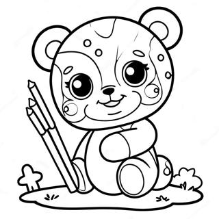 Cute Scrap Baby With Teddy Bear Coloring Page 48505-40308