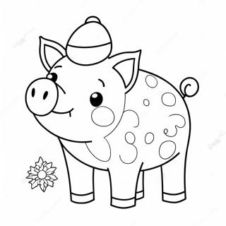 Christmas Pig Coloring Pages