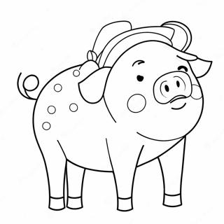 Christmas Pig Coloring Page 48514-40310