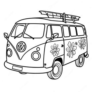 Hippie Van Coloring Page 48524-40315