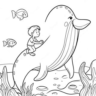 Jonah Praying Inside The Whale Coloring Page 4852-3903