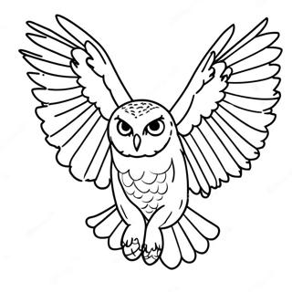 Majestic Snowy Owl In Flight Coloring Page 48545-40336