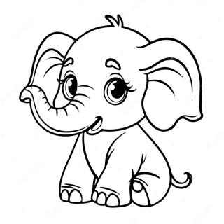 Cute Baby Elephant Coloring Page 48555-40340