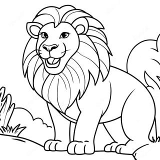 Majestic Lion Roaring Coloring Page 48605-40375