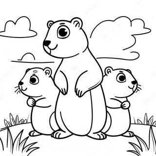 Cute Prairie Dog Family Coloring Page 48615-40393