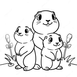 Cute Prairie Dog Family Coloring Page 48615-40394