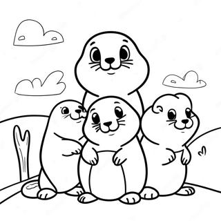 Cute Prairie Dog Family Coloring Page 48615-40395