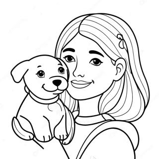 Girl With Dog Coloring Pages