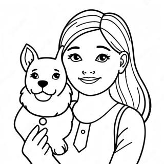 Girl With Dog Coloring Page 48624-40400