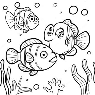 Nemo And Dory Underwater Adventure Coloring Page 4862-3910