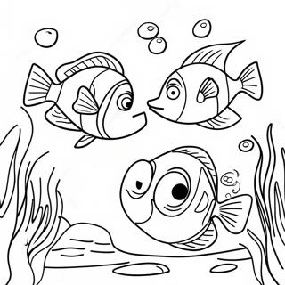 Nemo And Dory Underwater Adventure Coloring Page 4862-3911