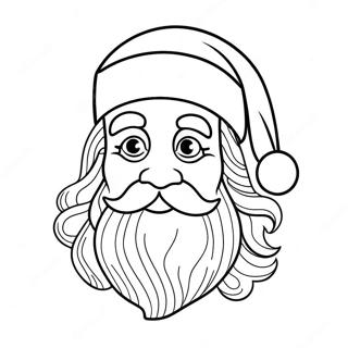 Santa Face Coloring Pages