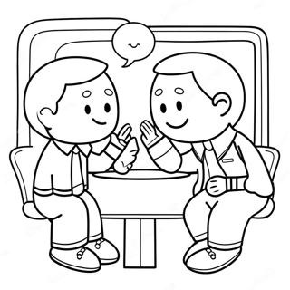 Friendly Conversation Coloring Page 48645-40424