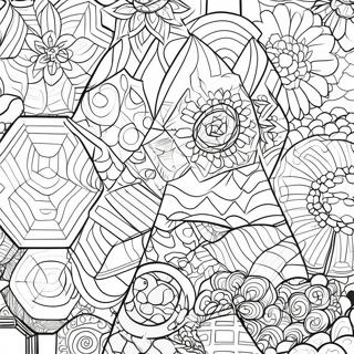 Geometric Hexagon Shapes Coloring Page 48655-40425