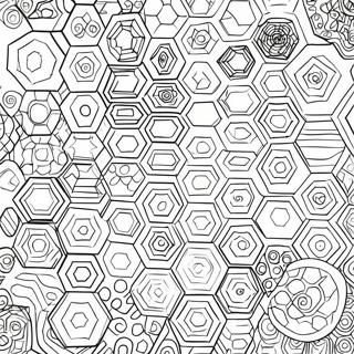 Geometric Hexagon Shapes Coloring Page 48655-40426