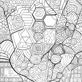 Geometric Hexagon Shapes Coloring Page 48655-40427