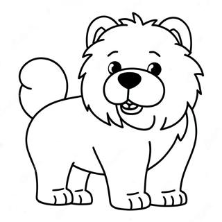 Fluffy Chow Chow Puppy Coloring Page 48675-40435