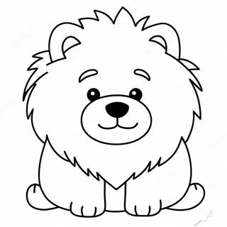 Fluffy Chow Chow Puppy Coloring Page 48675-40436