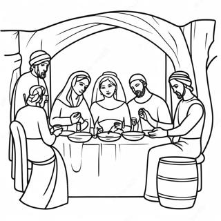 Wedding At Cana Coloring Pages