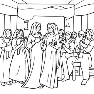 Wedding At Cana Coloring Pages