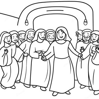 Joyful Wedding At Cana Coloring Page 48685-40446