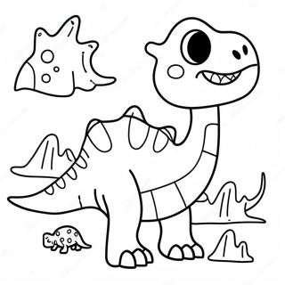 Dino Dana With Colorful Dinosaurs Coloring Page 48695-40460