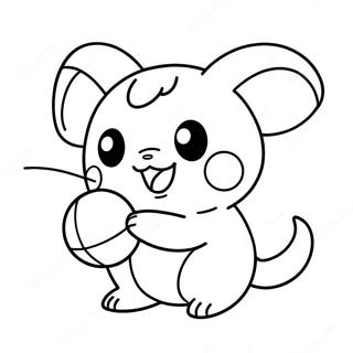 Cute Raichu Playing With Ball Coloring Page 4872-3917