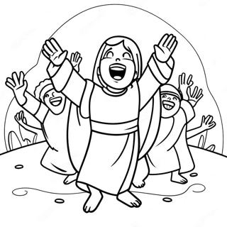 Joyful Resurrection Celebration Coloring Page 48795-40540