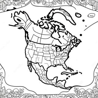 North America Map Coloring Pages