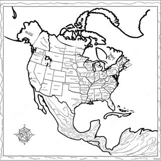 Detailed North America Map Coloring Page 48805-40557