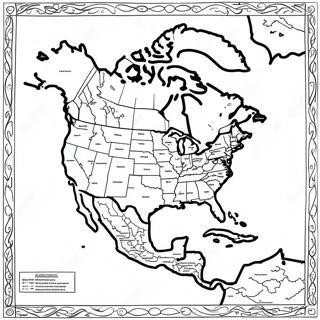 Detailed North America Map Coloring Page 48805-40559