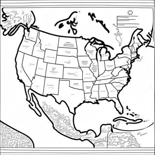 Detailed North America Map Coloring Page 48805-40560