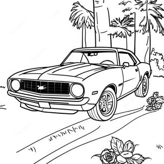 Classic Camaro Muscle Car Coloring Page 4882-3926