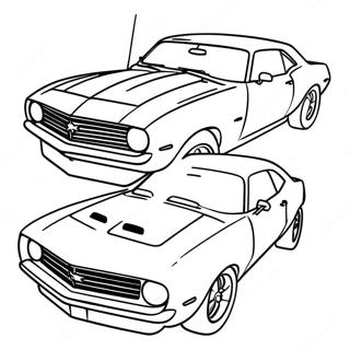 Classic Camaro Muscle Car Coloring Page 4882-3927