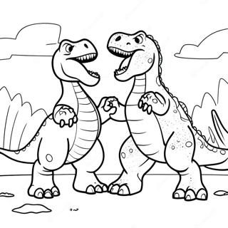 Giganotosaurus Vs T Rex Epic Battle Coloring Page 48834-40566