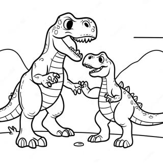 Giganotosaurus Vs T Rex Epic Battle Coloring Page 48834-40567