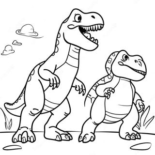 Giganotosaurus Vs T Rex Epic Battle Coloring Page 48834-40568