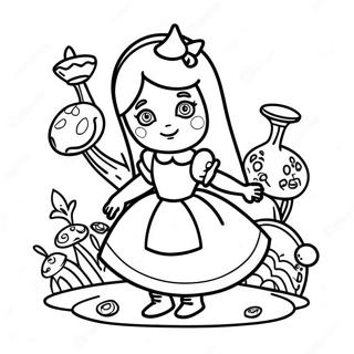 Easy Alice In Wonderland Coloring Page 48854-40579