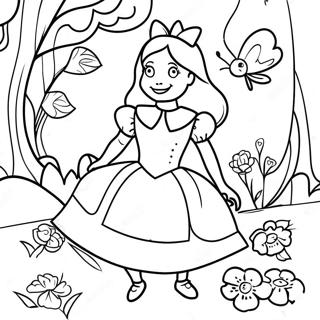 Easy Alice In Wonderland Coloring Page 48854-40580