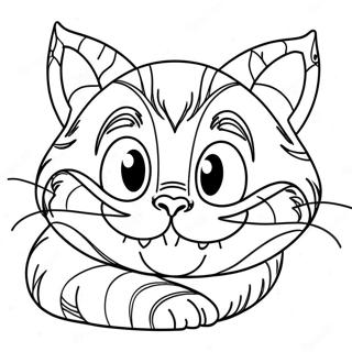 Charming Cheshire Cat Coloring Page 48855-40590