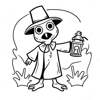 Creepy Plague Doctor With Lantern Coloring Page 48865-40605