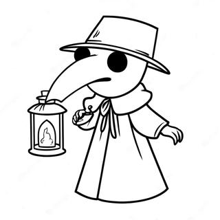 Creepy Plague Doctor With Lantern Coloring Page 48865-40607