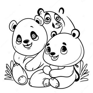 Panda Family Coloring Page 48874-40603