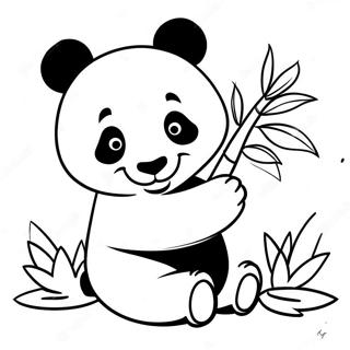 Cute Panda Playing With Bamboo Coloring Page 48875-40598